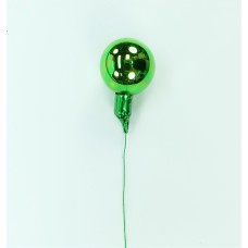 35MM Green Glass Balls With Wire (Lot of 1 Box - 72  Balls Per Box) SALE ITEM
